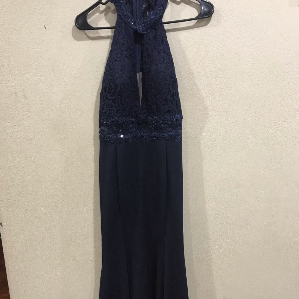 Long dark blue dress